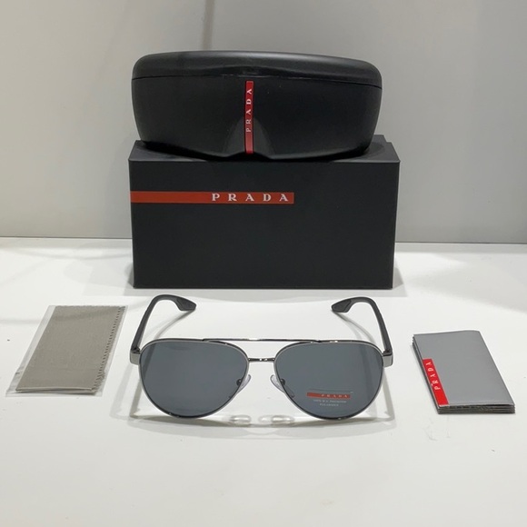 Prada unisex sunglasses sps 54T polarized grey lenses made in Italy - Picture 1 of 9